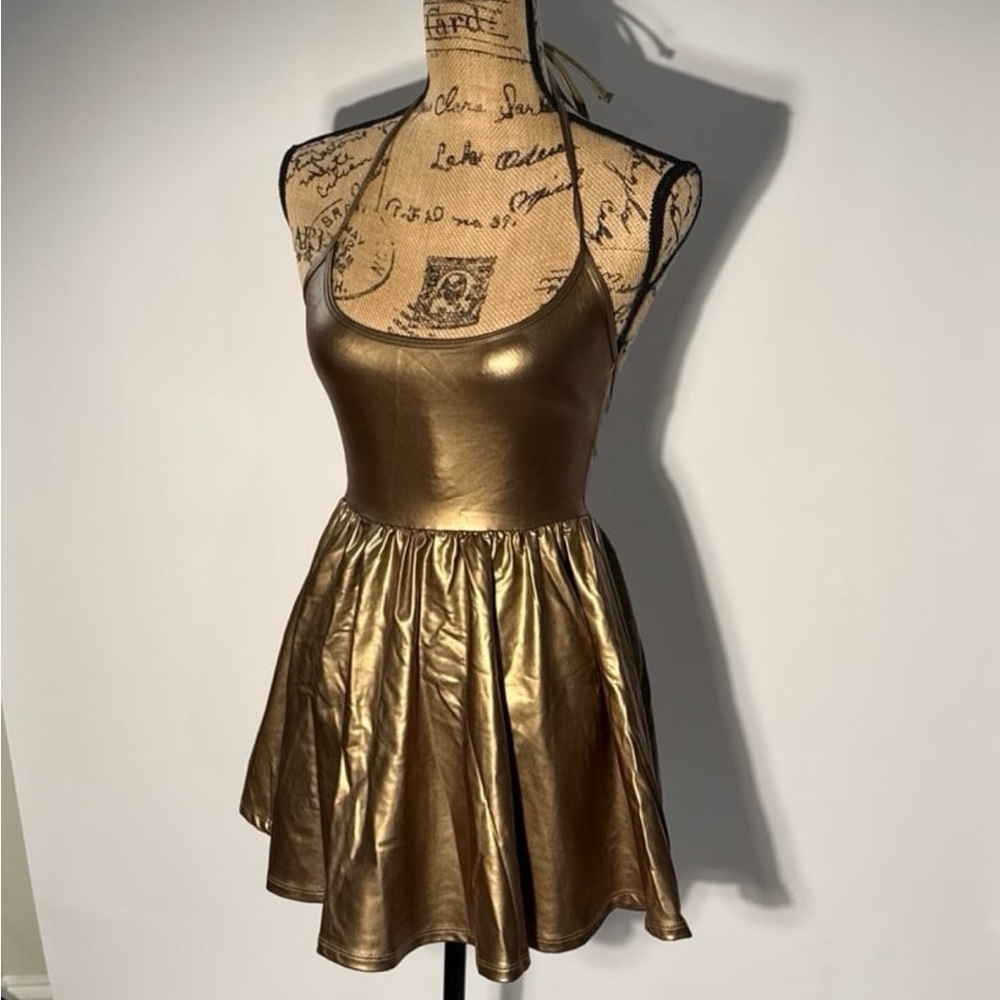 Original, Vintage American Apparel Mini Dress circa 2015 small in shimmery brown